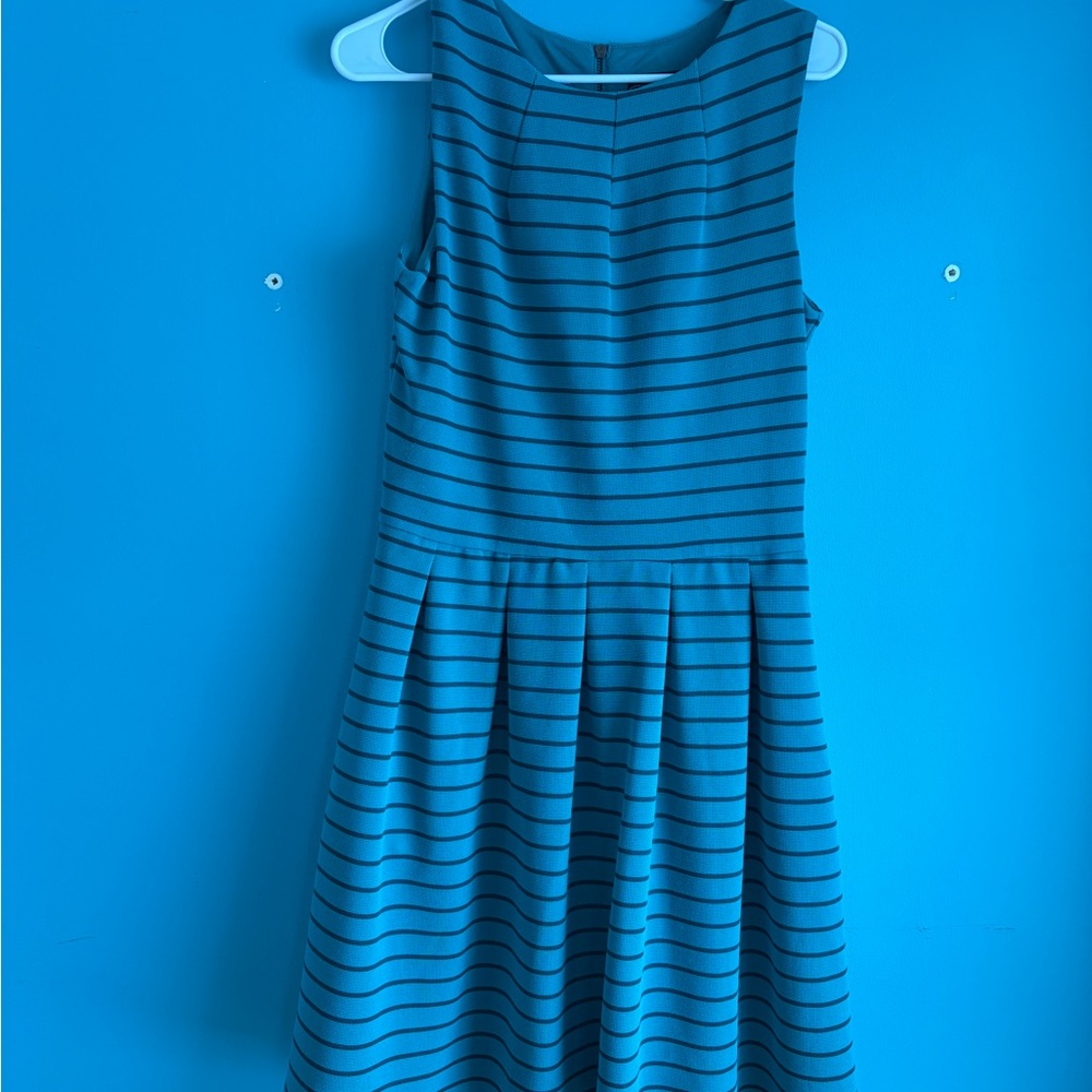 Mossimo Supply Co. Teal and Black Striped Sleeveless Dress